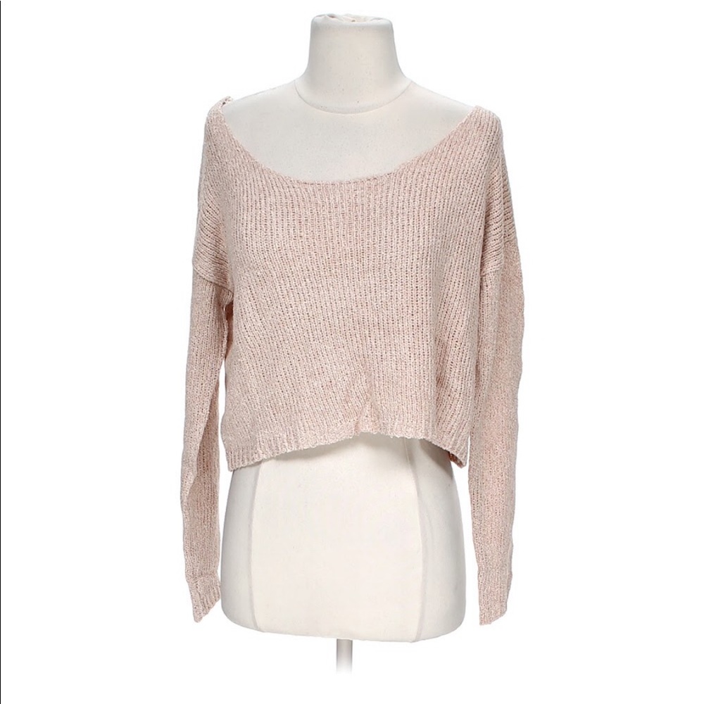 Say What? Crop Off-Shoulder Long Sleeve Sweater